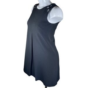 Adrianna Papell Black Sleeveless Birdcage Back Mini Dress w/ Front Pleat in 4P